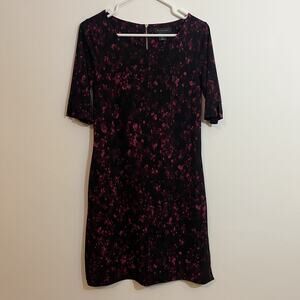 Tahari‎ 4 Dress Black Pink Pockets Stretch Dark Cute